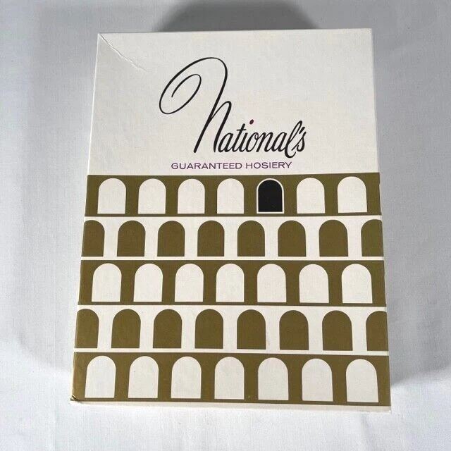 2 pares de pantimedias vintage NATIONAL’S HOSE/con bragas con flores - nuevas en caja talla L Foto 3 de 4