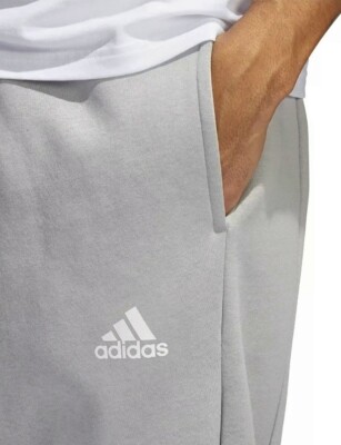 Adidas Men's Light Gray Fleece Open Hem Sweatpants, Joggers