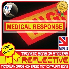 MEDICAL RESPONSE voll reflektierendes Auto Magnetschild oder Fahrzeugaufkleber hohe Sichtbarkeit