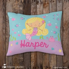 Mermaid Pillowcase Personalized Girl Custom Birthday Gift Mermaid Pillow Sham