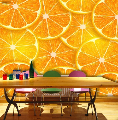 3D Fruit Orange 357 Wallpaper Mural Wall Print Wall Wallpaper Murals US Lemon - Picture 1 of 5