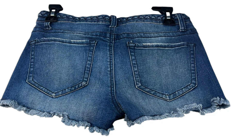 Pantalones cortos Mudd para mujer talla 5 azul denim bolsillos elásticos dobladillo crudo Foto 2 de 4