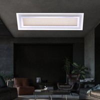 Deckenlampe Deckenleuchte Schlafzimmerlampe Glasschirm Chrom Led 3000 K L 68 Cm