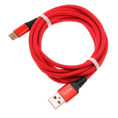 For Galaxy Z Flip/3/4/5 Type-C Red 10ft USB-C Cable Charger Cord Power Wire