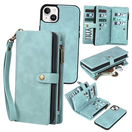 Wallet Case Compatible with iPhone 15,Detachable for iPhone 15 Dream Blue