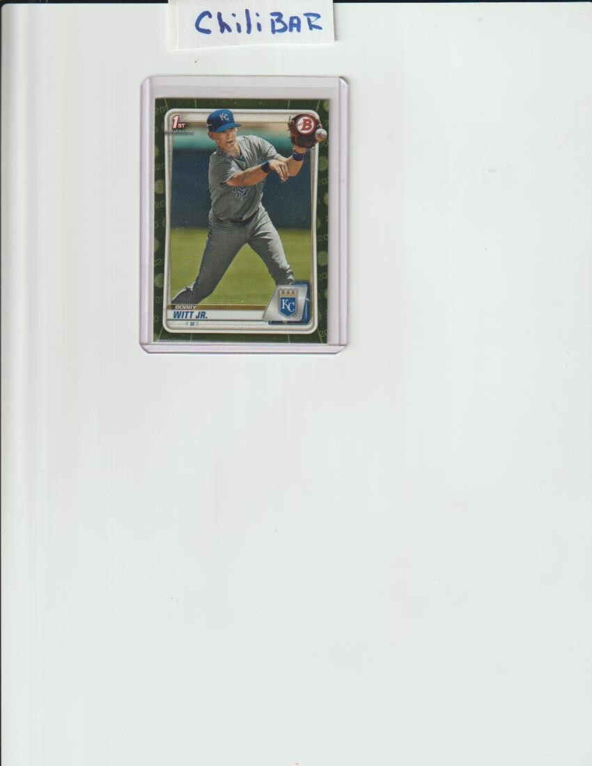 Bobby Witt Jr. 2020 Bowman Prospects Green Camo 1st Bowman #BP-25 Royals