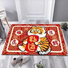 Bathroom Decor Red Hallway Chinese Style New Year Carpet Pad Floor Door Rug V9N1