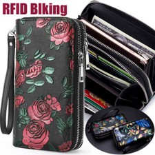 Ladies Girls Womens Wristlet Phone Pouch Zip Long Coin Purse Ladies Wallet Card