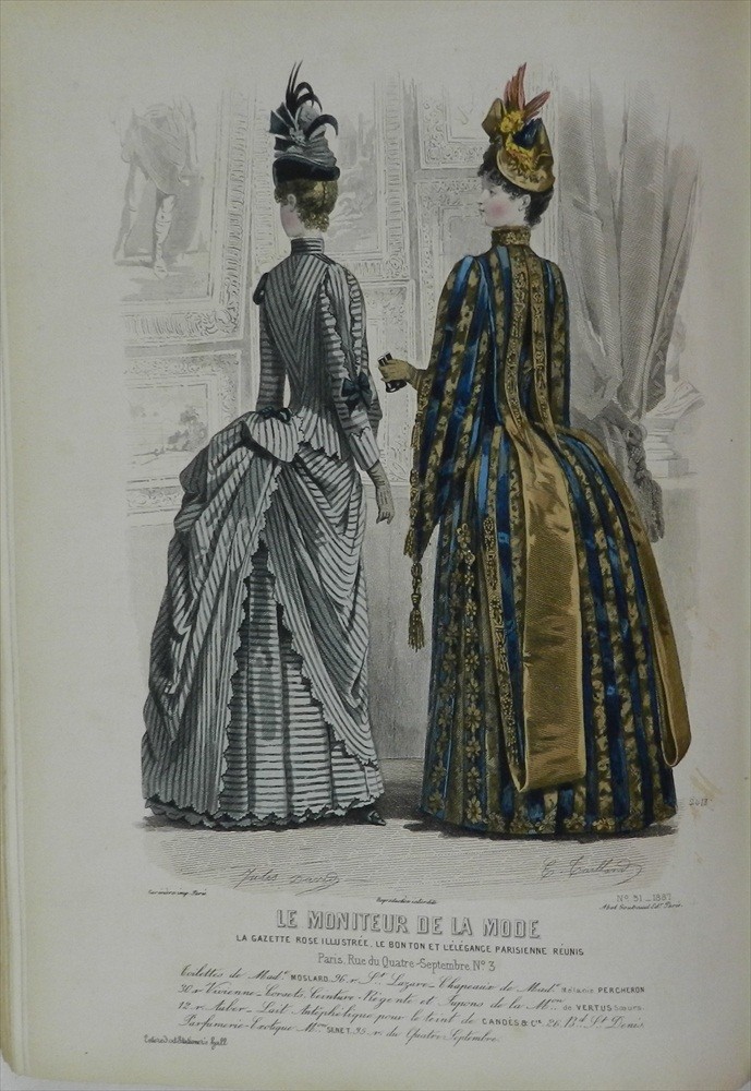 LE MONITEUR DE LA MODE 1886 : DES CENTAINES DE GRAVURES EN N & B +