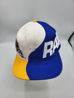 Vintage Logo 7 Los Angeles Rams Snapback Hat Cap Block Wave Twist Color Swirl