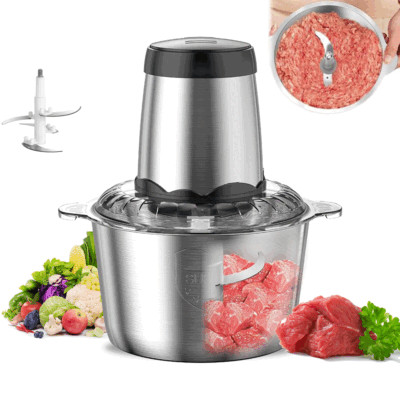 Electric Food Processors, 2L Food Chopper with Meat Grinder & Veggie Chopper