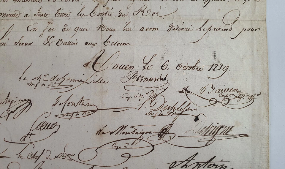 HENRI-LYSIAS DE MOMIGNY - Lettre de promotion Garde Royale - 1819 - Photo 4/4