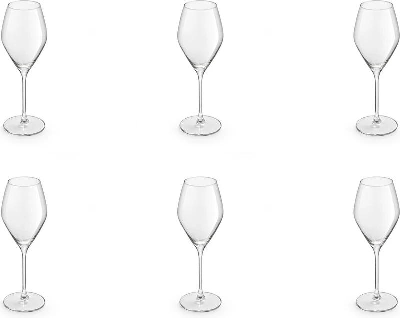 6 Calici Bicchieri Set Servizio Degustazione Vetro Vino Bianco Rosso Aperitivo, fotografia 4 di 8