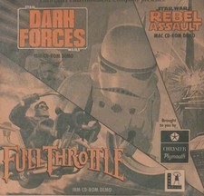 Rare Lucas Film Star Wars Dark Forces Full Throttle 1994 PC CD-ROM Demo Disc 