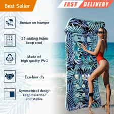 Aqua Amazing Raft Pool Float Lounge - Adult Size, Inflatable Pool with Headrest