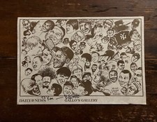 Signed Bill Gallo, NY Daily News Sports Cartoonist,Print, vintage NYC sports A+