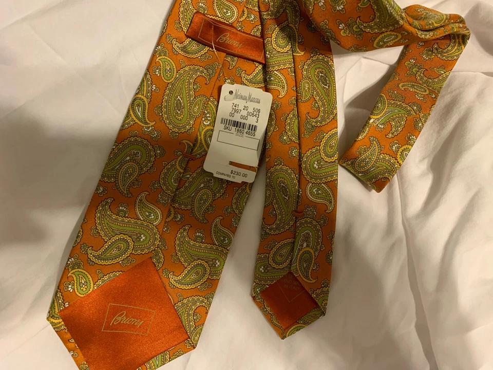 Corbata BRIONI hecha en Italia tejida seda cuello precio de venta sugerido por el fabricante $230! Foto 2 de 4