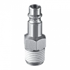 PREVOST ERP HIGH FLOW PLUG FOR COUPLERS, 3/8" BODY, INDUSTRIAL, 1/4" MALE NPT