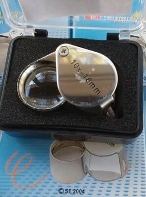 3pc Jewelers Jewelry 10 X Eye Loupe-18 MM Stainless Steel Triplet NIB-Free Post 