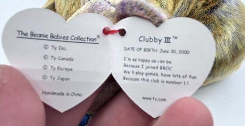 Clubby III Ty Beanie Baby / Buddy Bear Set, RETIRED - Picture 12 of 13