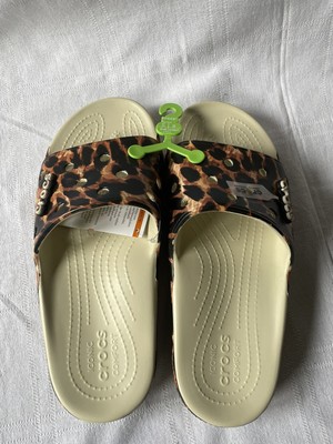 Crocs Classic Animal Remix Slides Sandals Leopard Print Mens  display picture 1
