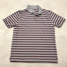 Saddlebred Comfort Flex gray/red stripe Polo shirt Large