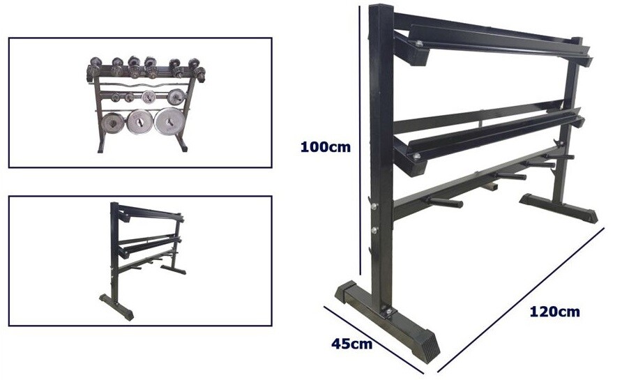 Soporte Rack Para Mancuernas Discos De Pesas Gimnasio Expositor DFH