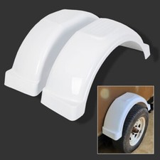 Set Of 2 Single Axle Trailer Fenders 13" Wheels Tires Top Step Skirt Boat