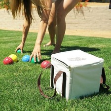 Backyard Bocce 8 Classic Resin Balls Pallino Case Measuring Rope Set 90mm
