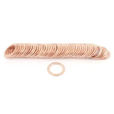 50pcs 16mm Inner Dia Copper Flat Washer Ring Line Seal Fastener