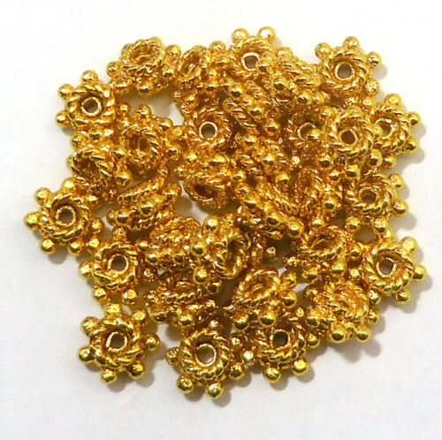 16 pièces perles d'espacement 10 mm plaquées or 18 carats perles de fabrication de bijoux 725 vm-405 - Photo 1/3