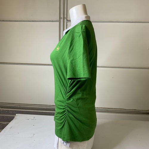 MICHAEL KORS V-Neck White Collared Top Women's Size Large True Green - Picture 6 of 6