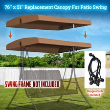 76"x51" Patio Outdoor Swing Canopy Replacement Porch Top Cover Seat Furniture
