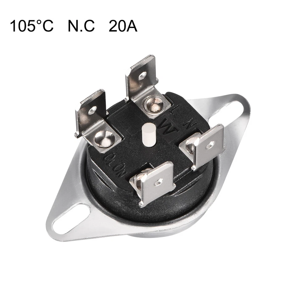 KSD302T Thermostat, Temperature Control Switch 105°C Manual Reset N.C 6.3mm Pin - Image 2 of 3