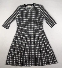 ELODIE - WOMEN'S BLACK & WHITE PRINT SWEATER DRESS - SIZE M