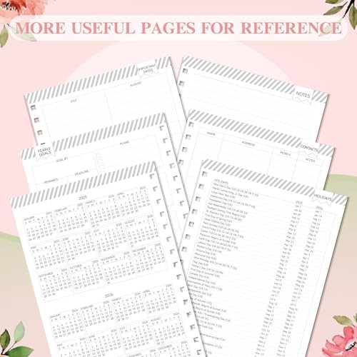 Planner 2025-2026 Planner Weekly and Monthly, Jul. 2025 – Jun. B5 Floral Pink - Bild 6 von 7
