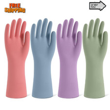 Rubber Cleaning Gloves for Dishwashing, 4 Pairs Reusable Kitchen Gloves for Wash