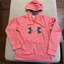 Under Armour Storm Sweater Womens M Hoodie Long Sleeve Pink Softshell Logo -0148