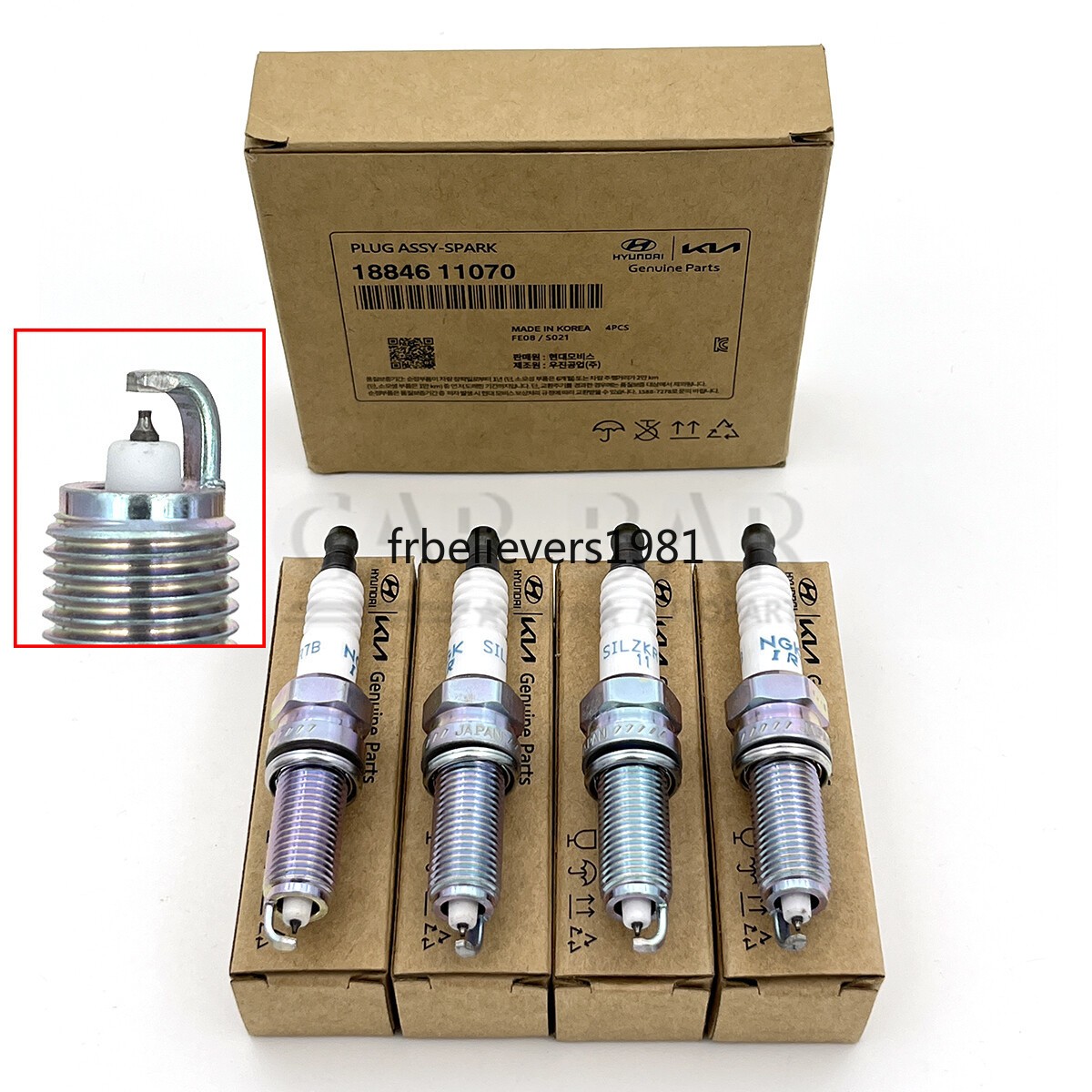 4 x Iridium Spark Plugs For 11-18 Hyundai ElantraTucson Kia Forte 1.8L 2.0L 2.4L