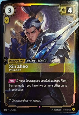 Xin Zhao Vigilant 176/221 Riftbound TCG Spiritforged NM League of Legends