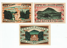 SET OF 3 GERMANY NOTGELD 50 PFENNIG OBER SALZBRUNN 1921 UNC