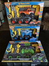 Monster Jam Mechanix Build&Rebuild FULL SET Grave Digger Megalodon El Toro Loco