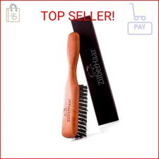 Beard Brush by ZilberHaar - Stiff Boar Bristles for Men's Grooming - Straightens
