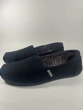 Skechers Bobs Plush Peace & Love Black Womens Wide Memory Foam Flats Shoes