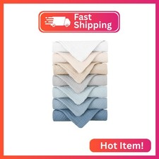 Konssy Baby Muslin Washcloths 7-Pack, 100 Cotton Baby Bath Washcloths, Soft  A