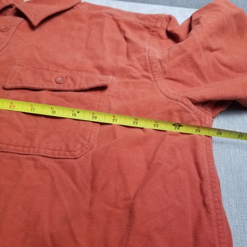 Vtg LL Bean Chamois Shirt Traditional Fit Flannel Outdoors Burnt Orange Warm XL - Picture 7 of 11