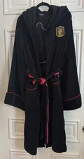 Harry Potter Gryffindor Plush Bath Robe Adult Unisex Black Red Wizarding World