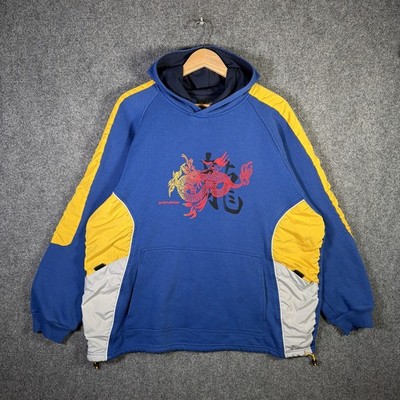 Vintage JNCO Hoodie Mens Large Blue 90s Dragon No Boundaries Skate Baggy USA