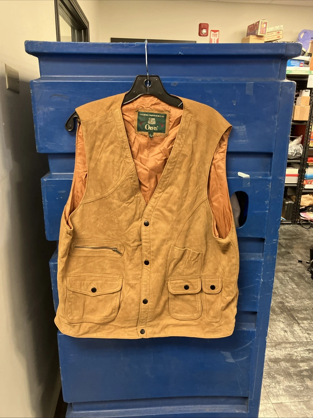 Orvis Suede Safari Fishing Vest Mens Large L