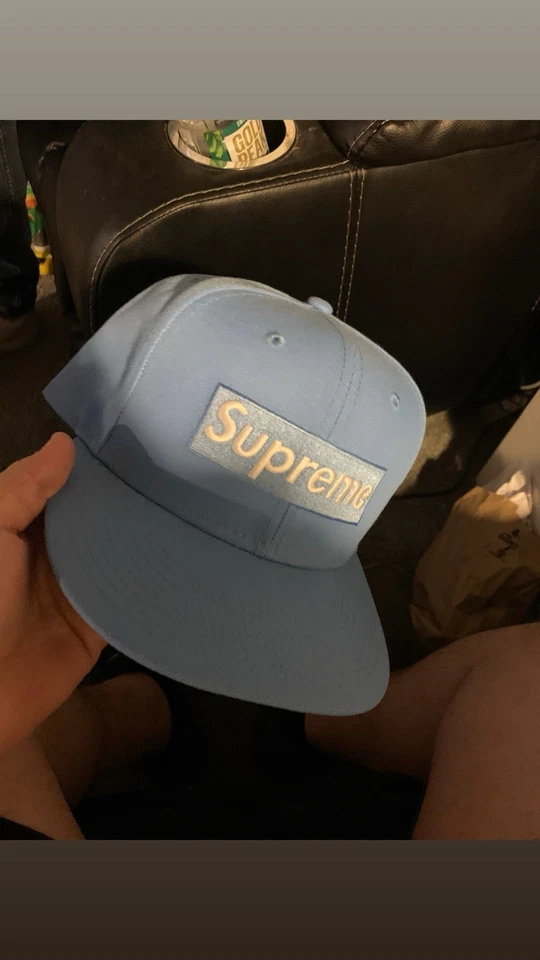 Supreme x New Era Champions Box Logo Hat 'Bright Blue'  7  1/2 - Image 3 of 4